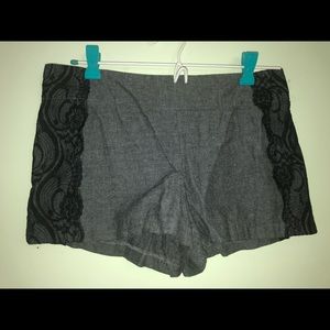 Lucca Couture Black Gray Shorts with Lace Size 2